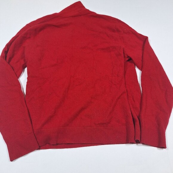 lands End red 100% Cashemere sweater size large - Picture 2 of 5